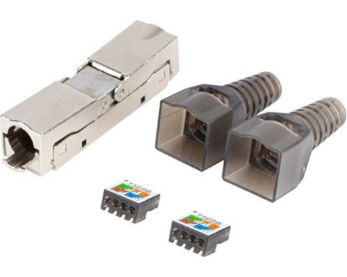 CONECTOR LANBERG ADAPTADOR 2X RJ45 CAT6A FTP PLUG 8P8C TOOL-LESS