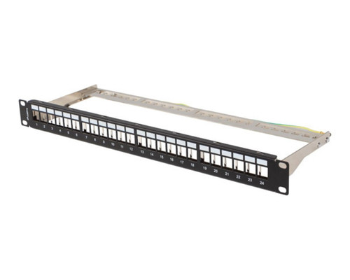 PATCH PANEL LANBERG 24 PUERTOS 1U RACK 19" FTP PARA MODULOS KEYSTONE NEGRO