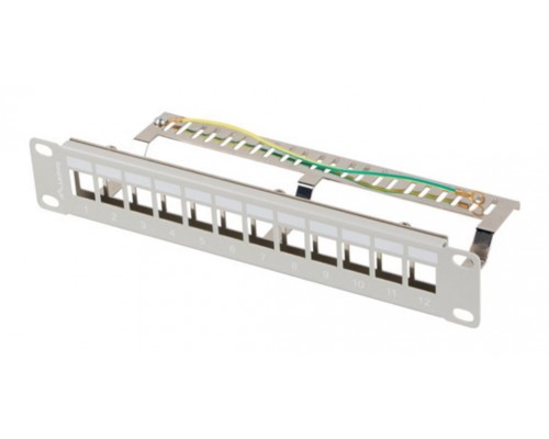 PATCH PANEL LANBERG 12 PUERTOS 1U RACK 10" FTP PARA MODULOS KEYSTONE GRIS-SX4 PATCH PANEL LANBERG 12 PUERTOS 1U RACK 10" FTP PARA MODULOS KEYSTONE GRIS