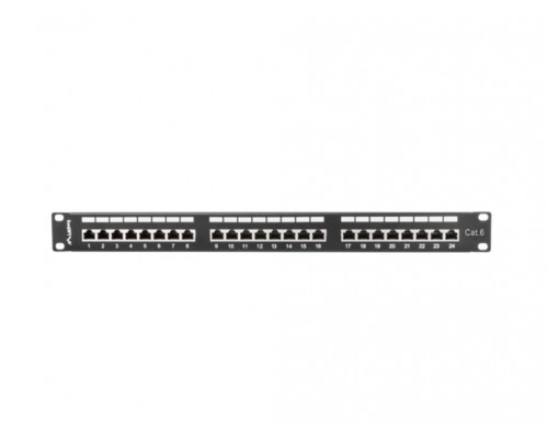 PATCH PANEL LANBERG 24 PUERTOS 1U 19" CAT.6 SFTP NEGRO