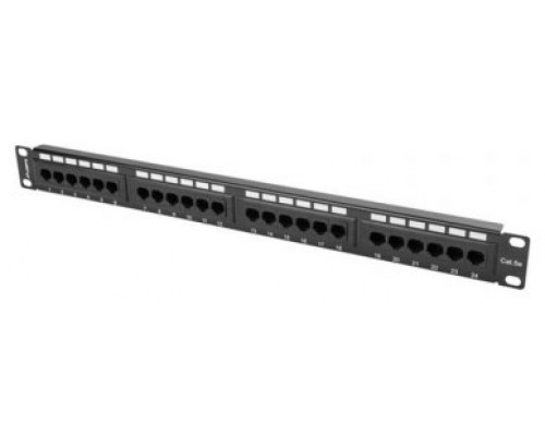 PATCH PANEL LANBERG CAT.5E UTP 24 PUERTOS 1U RACK 19 NEGRO