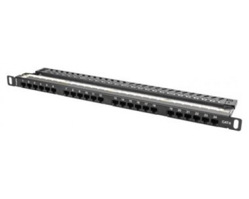 PATCH PANEL LANBERG CAT.6 UTP 24 PUERTOS 0.5U RACK 19 NEGRO