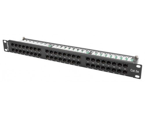 PATCH PANEL LANBERG 48 PUERTOS 1U 19? CAT.6 NEGRO