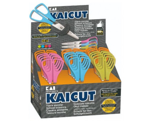 EXPOSITOR DE 25 UNIDADES TIJERAS ESCOLARES KAICUT 13 CM. ALPINO PT0014 (Espera 4 dias)