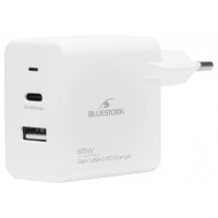 BLUESTORK CARGADOR ULTRACOMPACTO USB-C 65W TECNOLOGIA GAN BLANCO (Espera 4 dias)