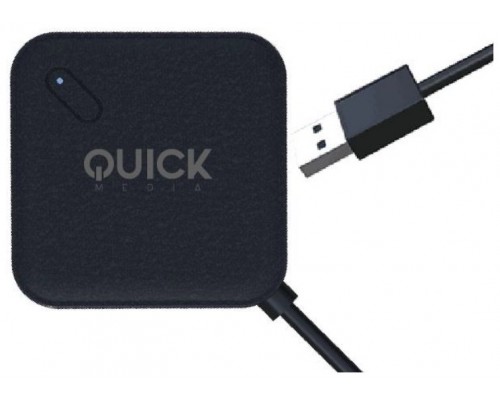 Quick Media QMH304PB hub de interfaz USB 3.2 Gen 1 (3.1 Gen 1) Type-A 5000 Mbit/s Negro (Espera 4 dias)