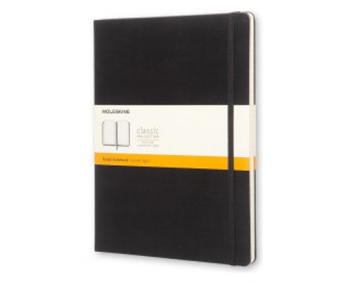 LIBRETA CLASICA TAPA DURA NEGRA XL (19X25CM) RAYAS MOLESKINE QP090 (Espera 4 dias)