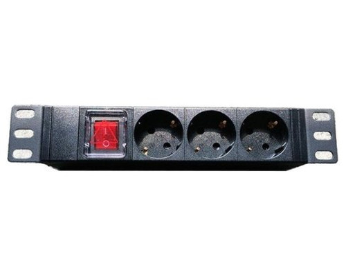 PEPEGREEN PDU TIPO REGLETA METALICA 10" CON 3 TOMAS MAS INTERRUPTOR Y CABLE DE 2 M