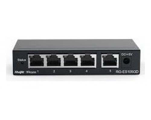 Ruijie Unmanaged Switch 5xGb RJ45 Steel Case