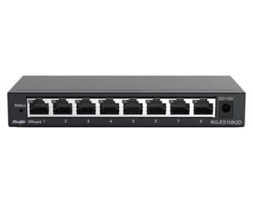 Reyee Unmanaged Switch 8xGb RJ45 Steel Case