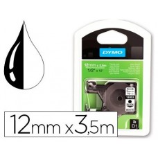 DYMO Cinta LM D1 12mmx3,5m Negro/blanco nylon