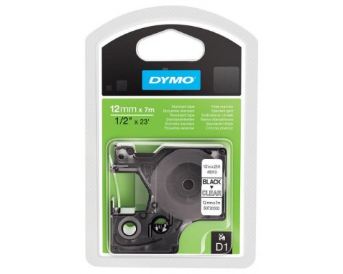 DYMO Cinta LM D1 12mmx7m Negro/transparente