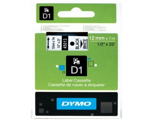 DYMO Cinta LM D1 12mmx7m Negro/blanco