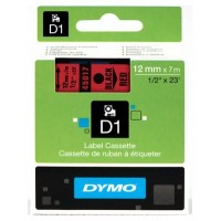 DYMO Cinta LM D1 12mmx7m Negro/rojo