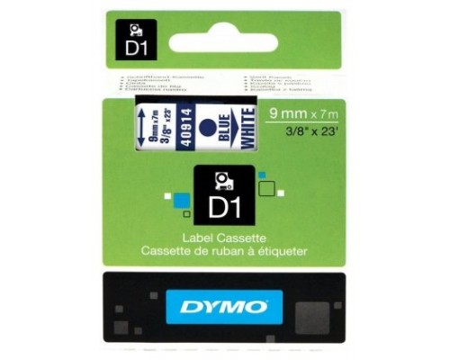 DYMO Cinta LM D1 9mmx7m Azul/blanco