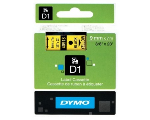 CINTA ROTULADORA D1 9MMX7M NEGRO/AMARILLO DYMO S0720730 (Espera 4 dias)