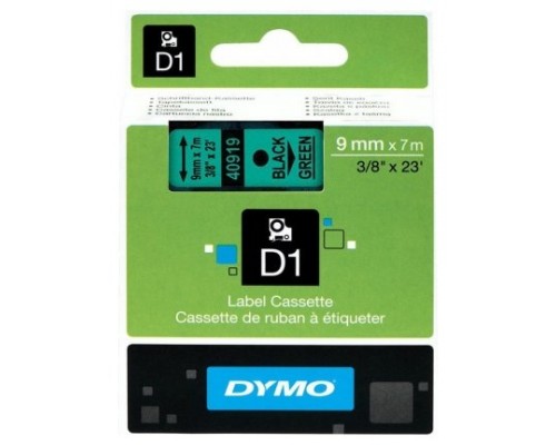 DYMO Cinta LM D1 9mmx7m Negro/verde