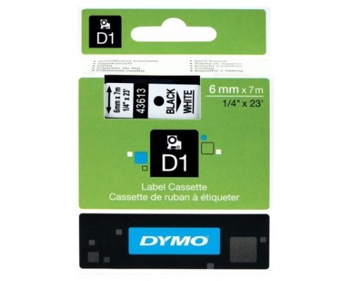 DYMO Cinta LM D1 6mmx7m Negro/blanco