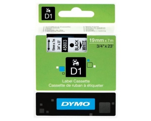 DYMO Cinta LM D1 19mmx7m Negro/blanco