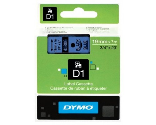 DYMO Cinta LM D1 19mmx7m Negro/azul