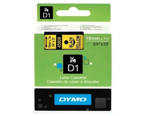 DYMO Cinta LM D1 19mmx7m Negro/amarillo