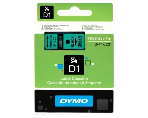 DYMO Cinta LM D1 19mmx7m Negro/verde