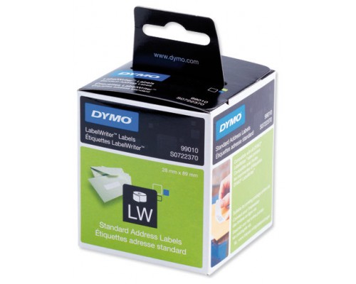 DYMO Etiqueta LW dirección 89x28mm, 2 rollos etiquetas (130 x 2) Papel Blanco