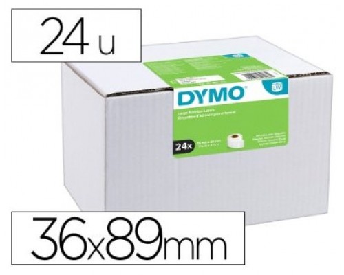 PACK 24 ROLLOS ETIQUETAS DIRECCION ENVÍO 89X36MM.DYMO S0722390 (Espera 4 dias)