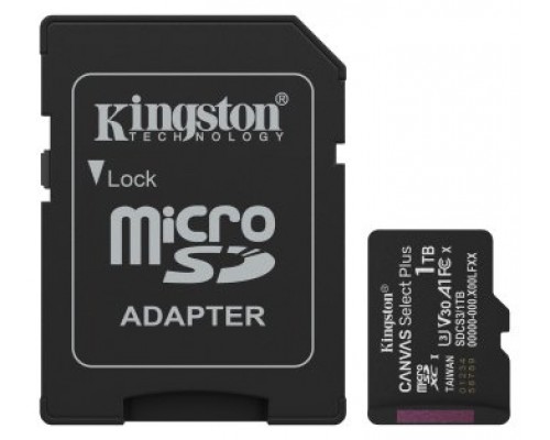 Kingston Technology 1TB microSDXC Canvas Select Plus Gen3 150MB/s A1 (Incluye adaptador de SD) (Espera 4 dias)