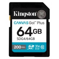 Kingston Technology 64GB SDXC Canvas Go Plus Gen4 200MB/s C10 UHS-I U3 V30 (Espera 4 dias)