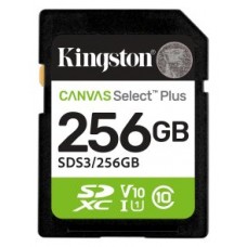 Kingston Technology 256 GB SDXC Canvas Select Plus Gen3 150 MB/s C10 UHS-I U1 V10 (Espera 4 dias)