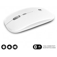 RATON SUBBLIM DUAL FLAT MOUSE WHITE RECHARGEABLE