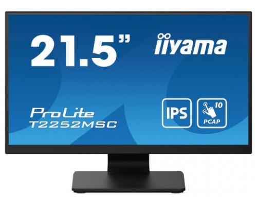 MONITOR IIYAMA 21,5" TACTIL PCAP 10P (T2252MSC-B2) IPS,1920X1080, 250CD, 1000:1, HDMI, DP, 5MS (Espera 4 dias)