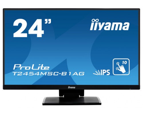 MONITOR IIYAMA 24"(T2454MSC-B1AG) NEGRO  (SIN BORDE) PCAP 10-POINTS TACTIL, ANTI GLARE COATING, 1920 X 1080, IPS-PANEL, SLIM BEZEL, SPEAKERS, VGA, HDMI, HEIGHT ADJUST., 250 CD/M², USB 3.0-HUB (2XOUT), 1000:1 , 5MS, USB TOUCH INTERFACE (Espera 4
