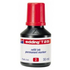 FRASCO TINTA PARA RELLENAR 25ML ROJA EDDING T25-002 (Espera 4 dias)