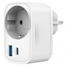 CARGADOR RAPIDO GEMBIRD USB DE 2 PUERTOS CON TOMA DE CA DE PASO 20 W BLANCO-SX3 CARGADOR RAPIDO GEMBIRD USB DE 2 PUERTOS CON TOMA DE CA DE PASO 20 W BLANCO