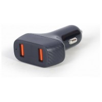 CARGADOR RÃ?PIDO DE COCHE USB GEMBIRD DE 2 PUERTOS, QC3.0, 36 W, NEGRO