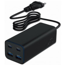 CARGADOR RAPIDO GEMBIRD USB POWERDELIVERY GAN DE 4 PUERTOS 100 W NEGRO-SX11 CARGADOR RAPIDO GEMBIRD USB POWERDELIVERY GAN DE 4 PUERTOS 100 W NEGRO