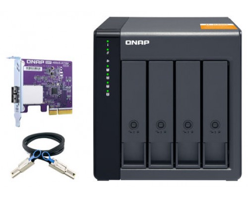 QNAP TL-D400S caja para disco duro externo Carcasa de disco duro/SSD Negro, Gris 2.5/3.5" (Espera 4 dias)