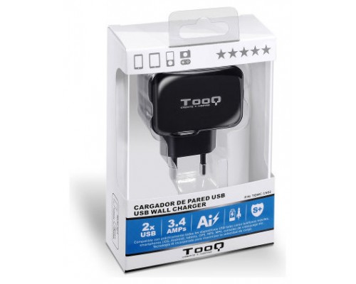 TooQ - Cargador de pared USB TQWC-1S02 - 2 Tomas -