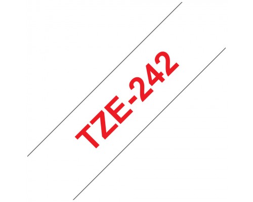 BROTHER Cinta laminada Texto rojo sobre fondo blanco. Ancho: 18 mm. Longitud: 8 m-SX8 BROTHER Cinta laminada Texto rojo sobre fondo blanco. Ancho: 18 mm. Longitud: 8 m