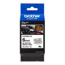 BROTHER Cinta laminada Blanco / negro (Flexibles) 6mm