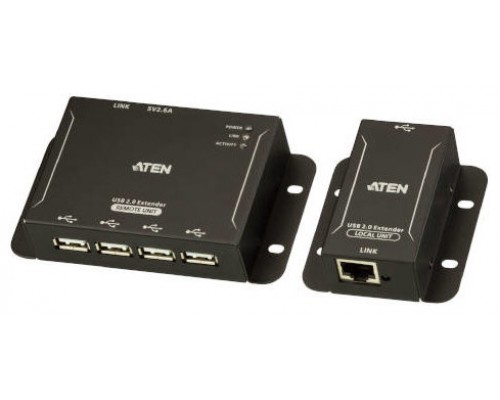 ATEN Extensor USB 2.0 por Cat 5 con hub de cuatro puertos (hasta 50 m) (Espera 4 dias)