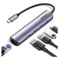 Ugreen 15596 base para portátil y replicador de puertos Alámbrico USB 3.2 Gen 1 (3.1 Gen 1) Type-A + Type-C Aluminio (Espera 4 dias)