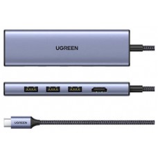 Ugreen 20956A hub de interfaz USB Tipo C 5000 Mbit/s Plata (Espera 4 dias)-SX10 Ugreen 20956A hub de interfaz USB Tipo C 5000 Mbit/s Plata (Espera 4 dias)