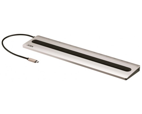 Aten UH3237-AT base para portátil y replicador de puertos Alámbrico USB 3.2 Gen 1 (3.1 Gen 1) Type-C Negro, Gris (Espera 4 dias)