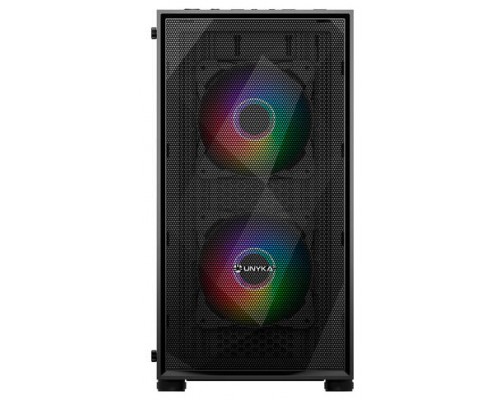 CAJA MICRO-ATX  B200 BLACK(2*14CM ARGB FRONT+1*12cm