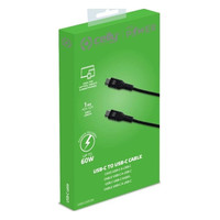 Celly Cable Usb-C - Usb-C 60W 1m Negro-4SX Celly Cable Usb-C - Usb-C 60W 1m Negro