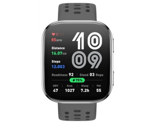 Amazfit Bip 6 Charcoal 5 cm (1.97") AMOLED Digital 390 x 450 Pixeles Pantalla táctil Plata GPS (satélite) (Espera 4 dias)
