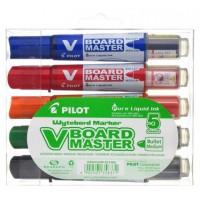 Pilot V-Board Master marcador 5 pieza(s) Punta redonda Negro, Azul, Verde, Naranja, Rojo (Espera 4 dias)